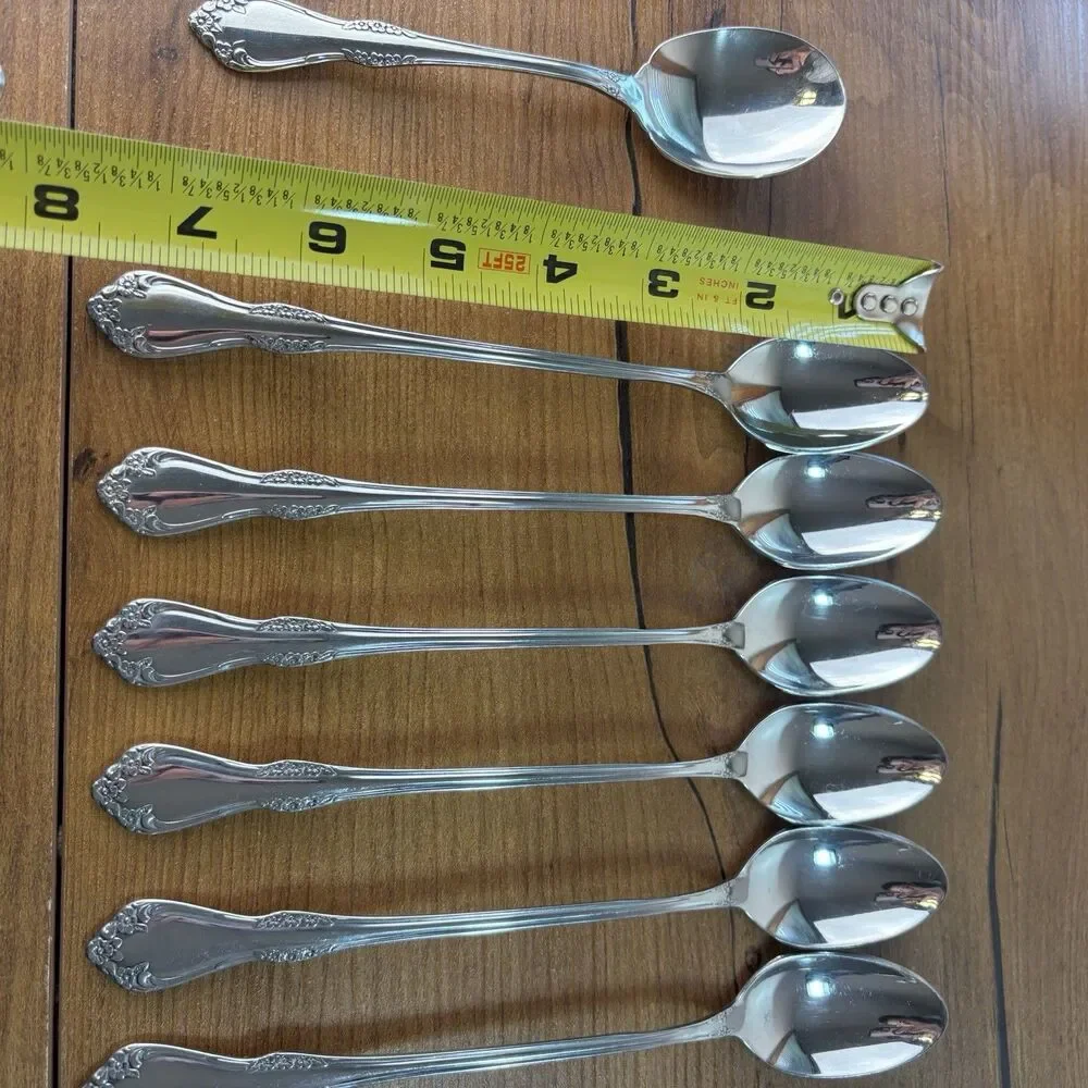 Oneida MANSFIELD 16 piece Deluxe Wm A Rogers Stainless Flatware Iced Tea Spoons